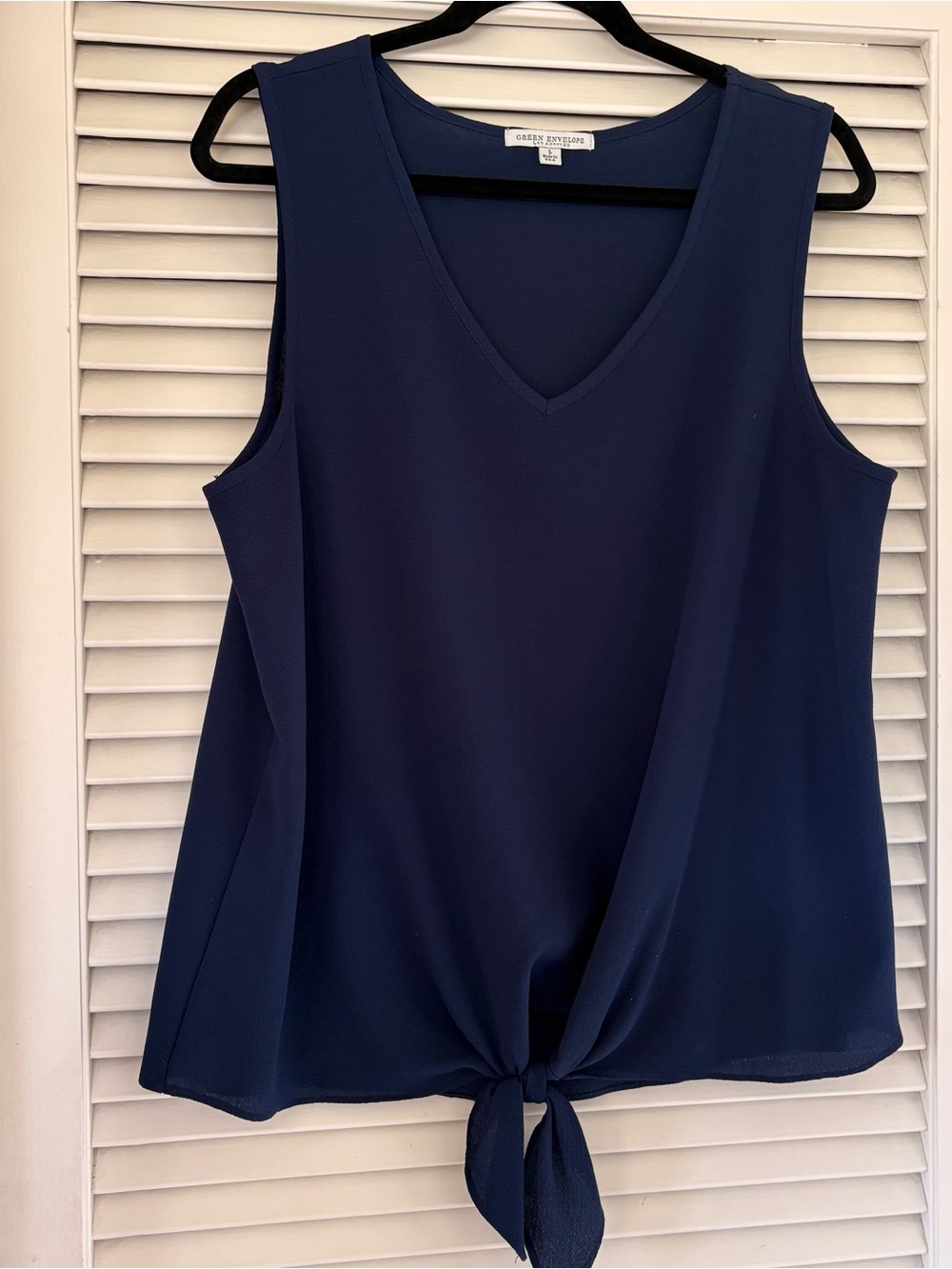 Charter Club Navy V-Neck Tie-Front Sleeveless Camisole